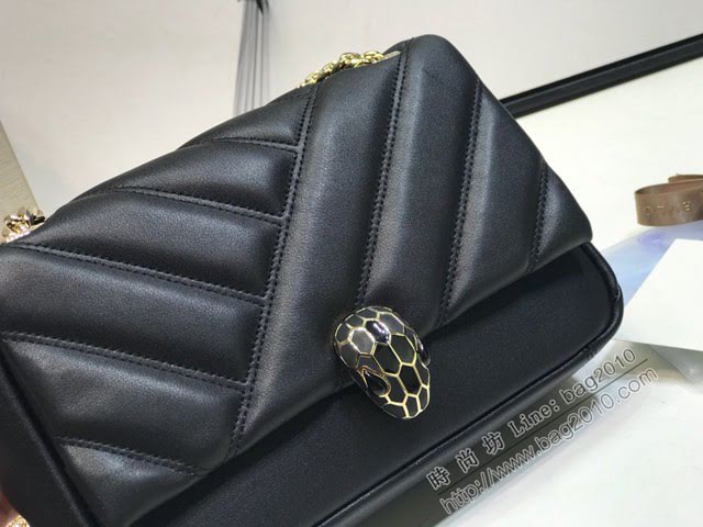 Bvlgari女包 寶格麗小號新品 幾何形狀鏈條斜挎包 Serpenti Cabocho肩包 287993  fyd1530